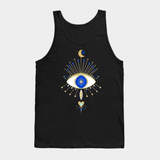 Blue and gold mystical eye Tank Top